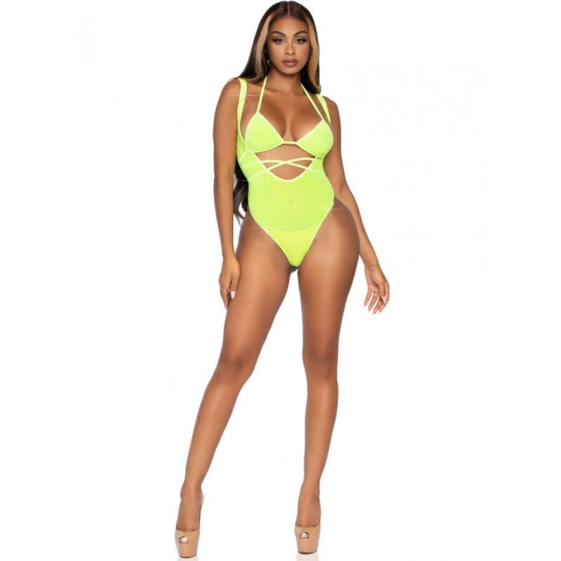 Haut de bikini cache-coeur et body en maille strass — LEG AVENUE SETS