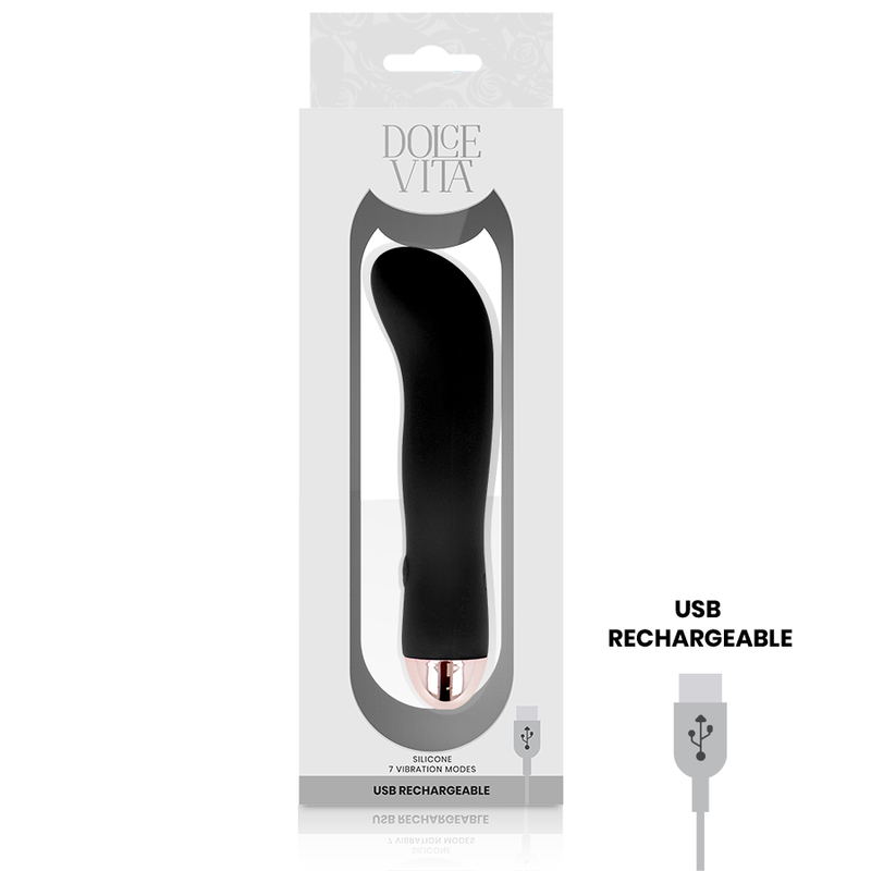 Vibrateur rechargeable duo noir 7 vitesses — DOLCE VITA