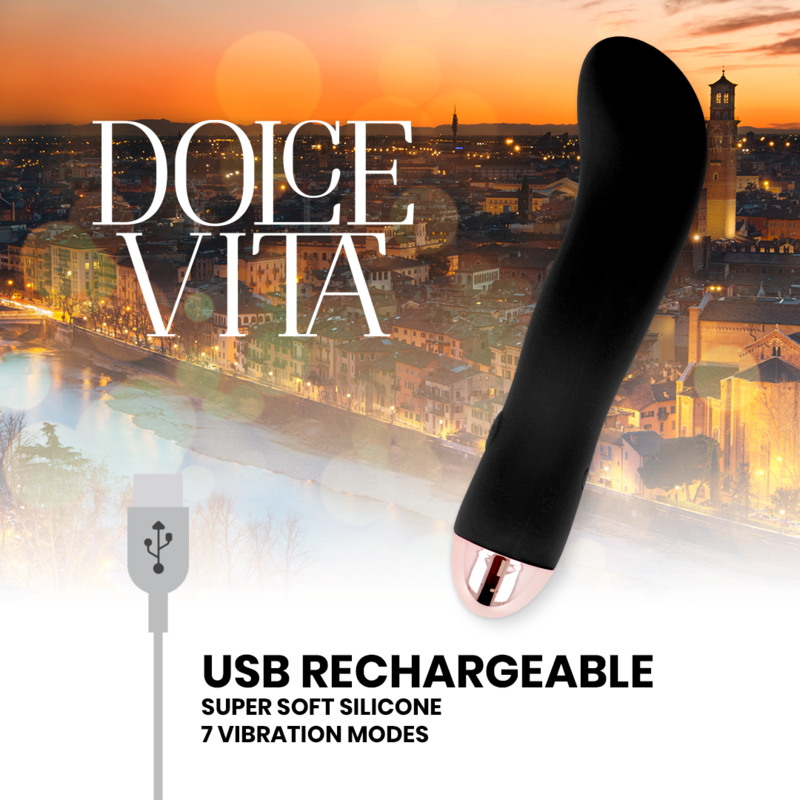 Vibrateur rechargeable duo noir 7 vitesses — DOLCE VITA