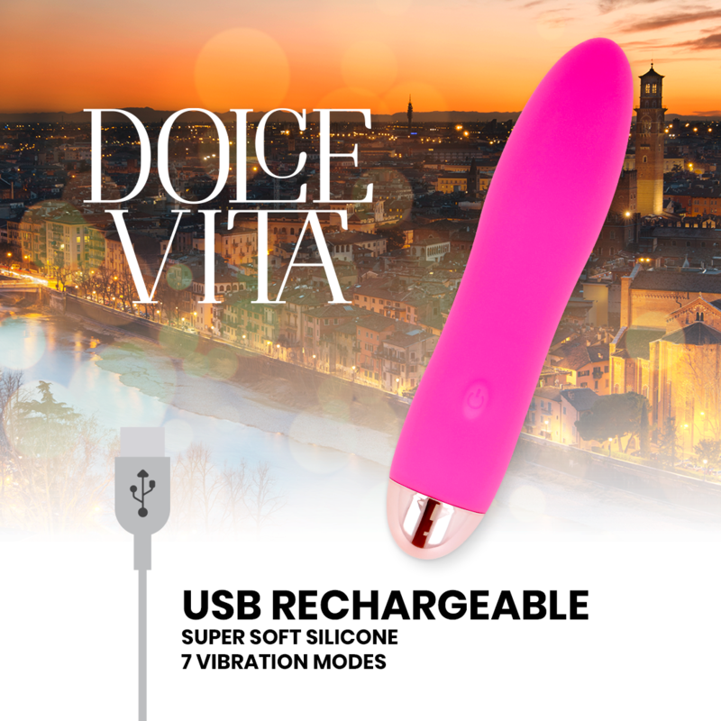 Vibrateur rechargeable quatre rose 7 vitesses — DOLCE VITA