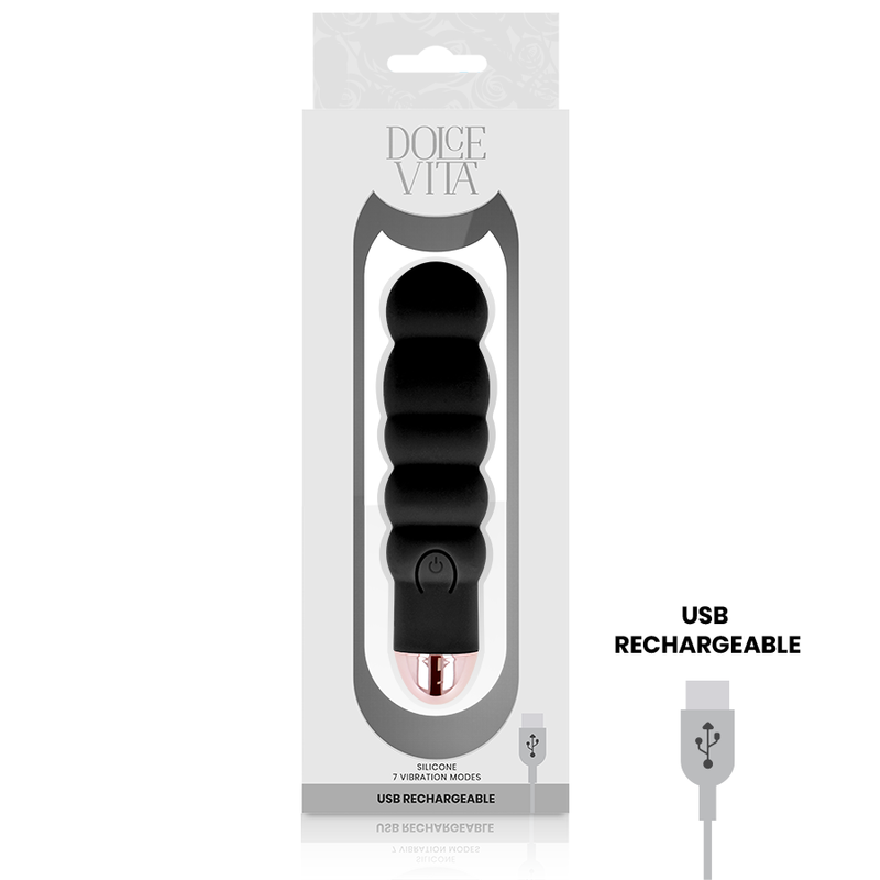 Vibrateur rechargeable Six noir 7 vitesses — DOLCE VITA
