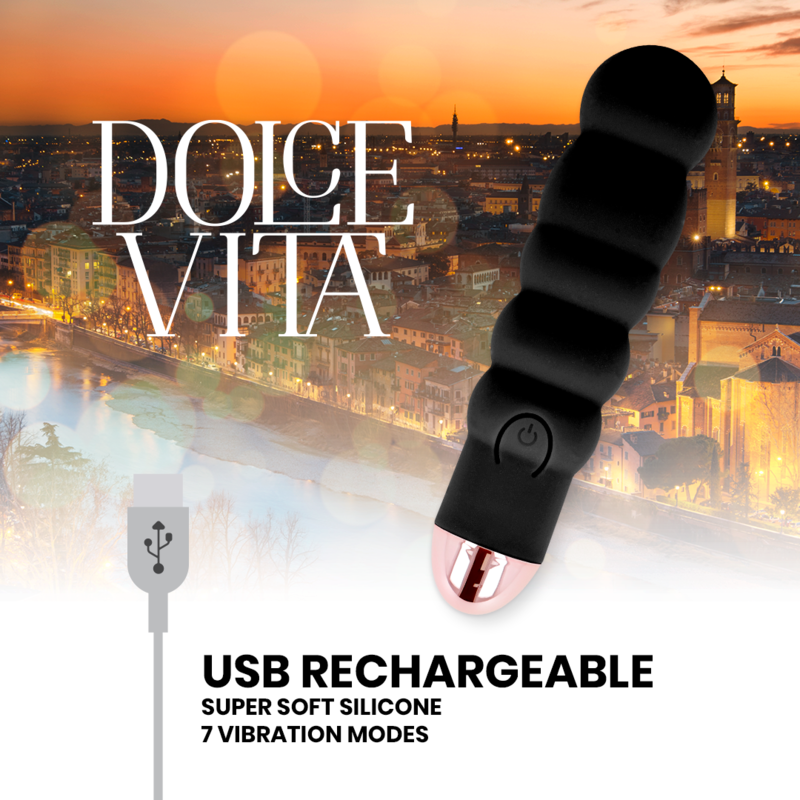 Vibrateur rechargeable Six noir 7 vitesses — DOLCE VITA
