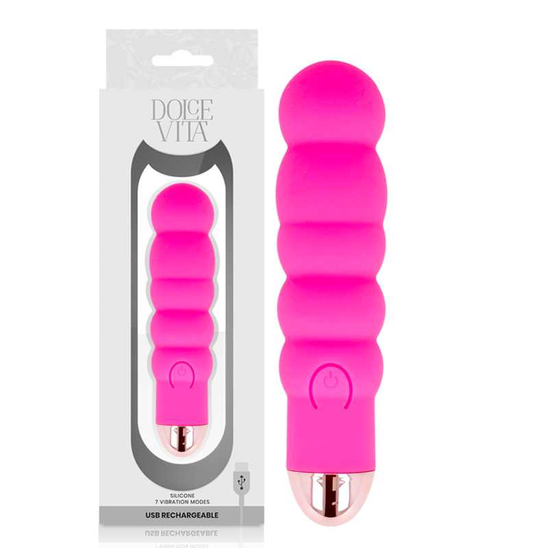 Vibrateur rechargeable six vitesses rose — DOLCE VITA