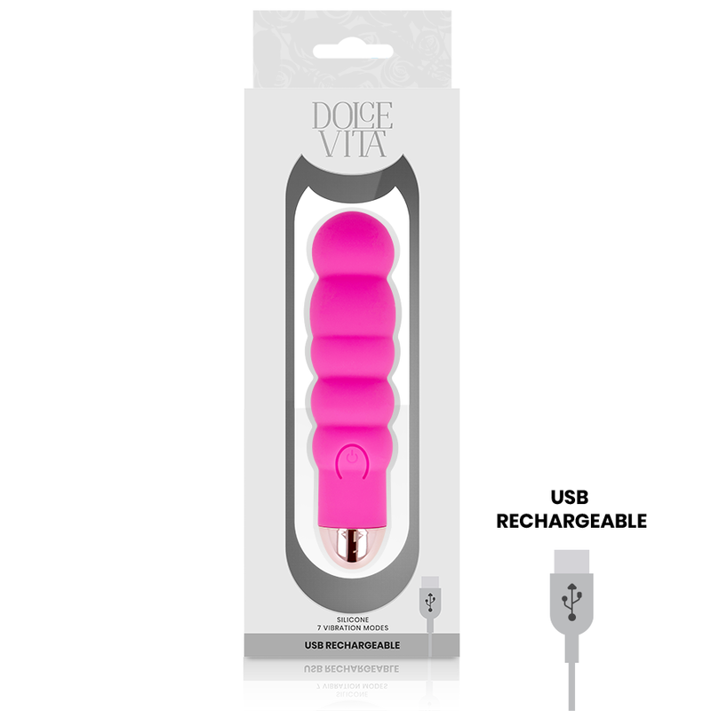 Vibrateur rechargeable six vitesses rose — DOLCE VITA