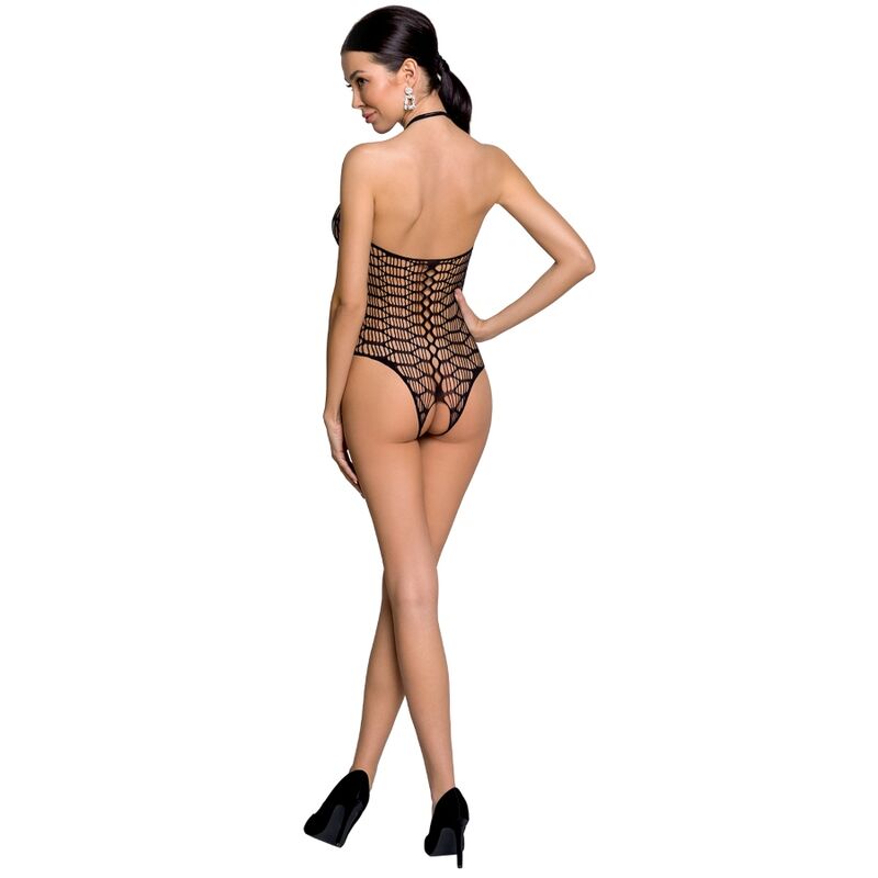 Body en résille noir avec ouverture à l'entrejambe — PASSION WOMAN
