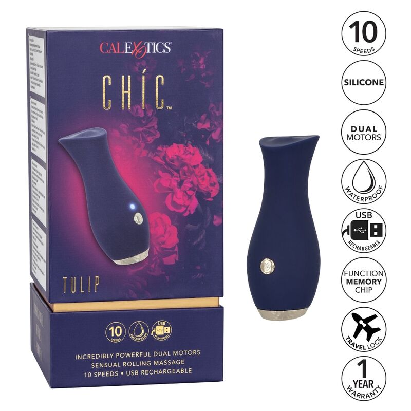 Masseur vibrant tulipe bleu — CALEXOTICS