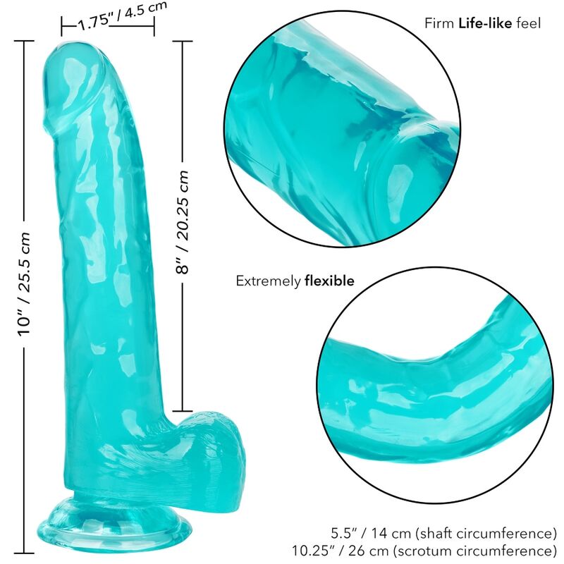 Gode taille reine réaliste bleu 20 cm — CALEXOTICS