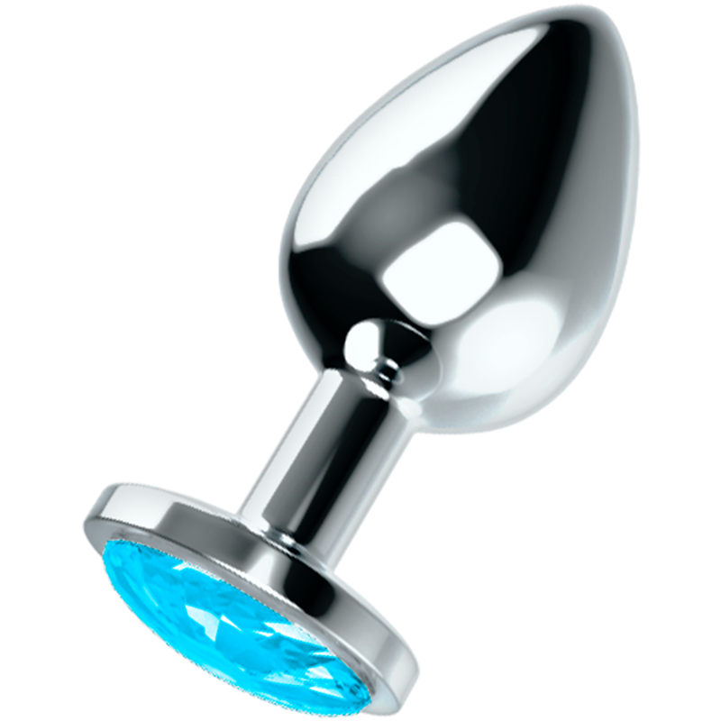 Plug anal lourd avec cristal décoratif bleu — OHMAMA ANAL