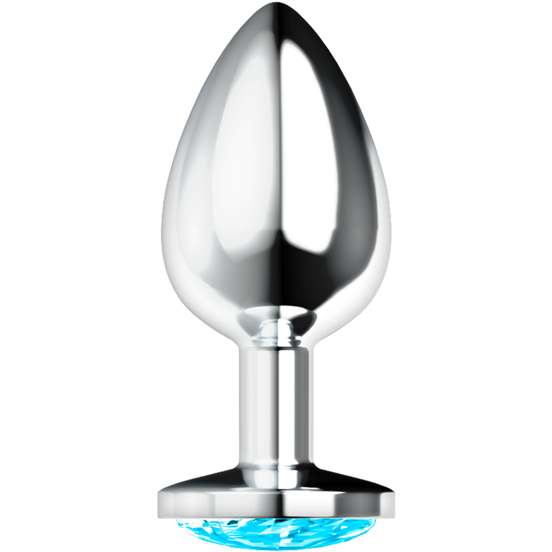 Plug anal lourd avec cristal décoratif bleu — OHMAMA ANAL