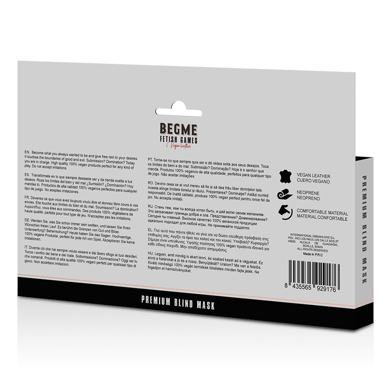 Masque aveugle premium en cuir vegan — BEGME BLACK EDITION