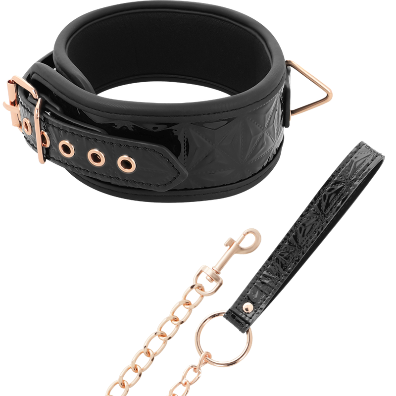 Collier de domination en cuir vegan et métal — BEGME BLACK EDITION