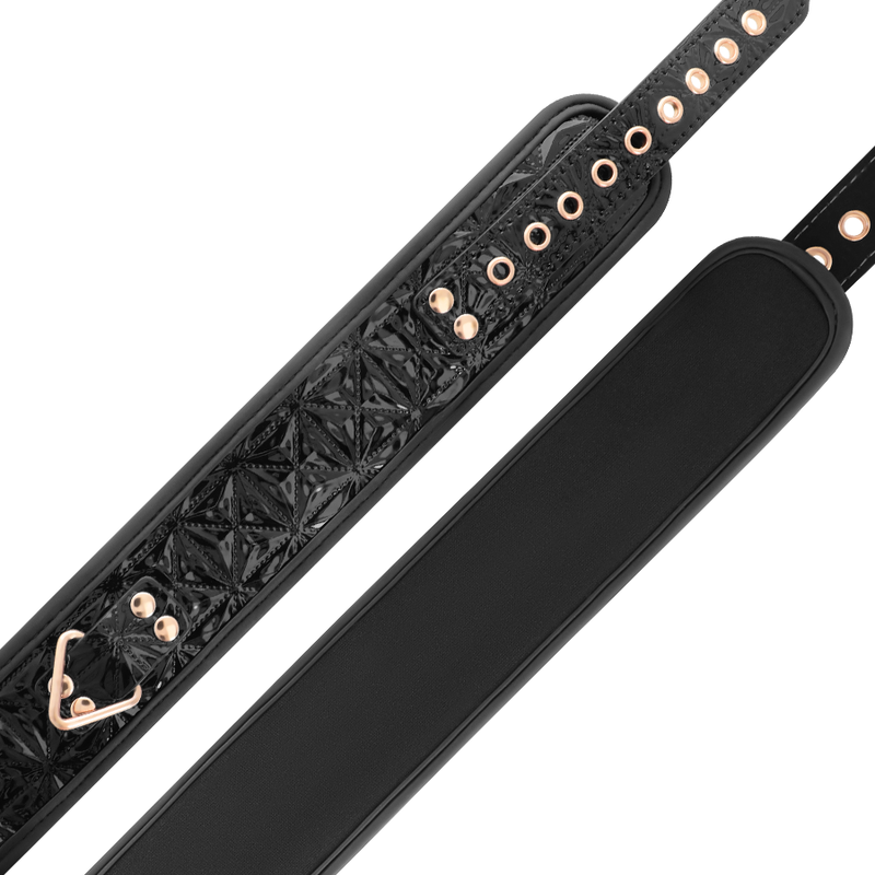 Collier de domination en cuir vegan et métal — BEGME BLACK EDITION