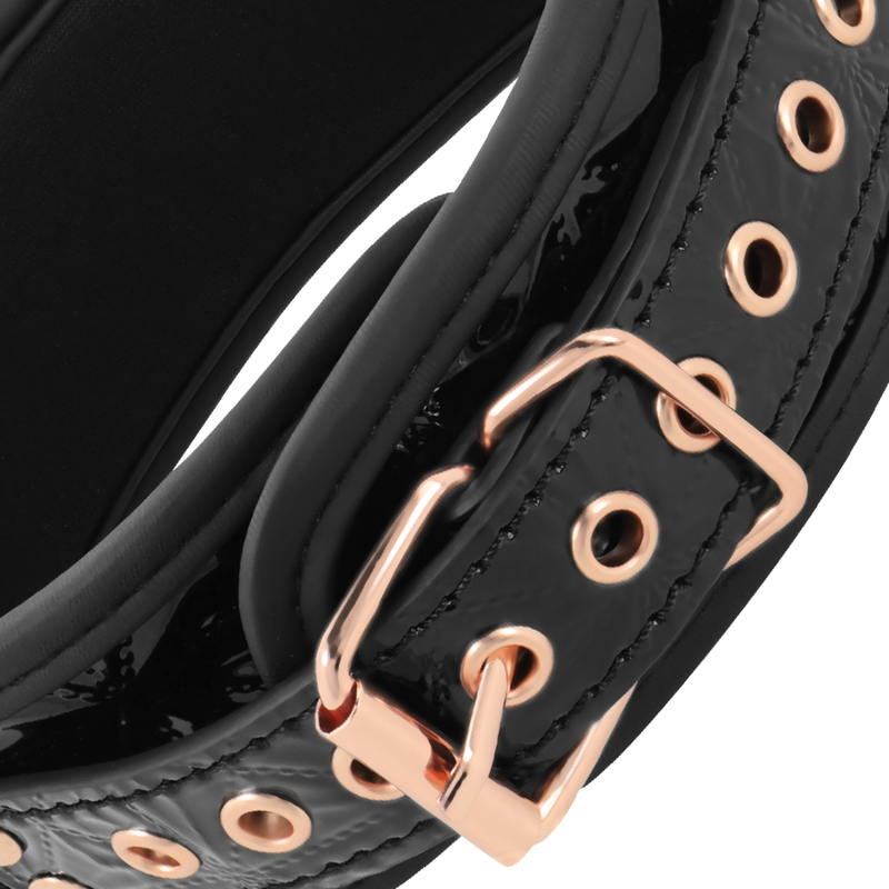 Collier de domination en cuir vegan et métal — BEGME BLACK EDITION