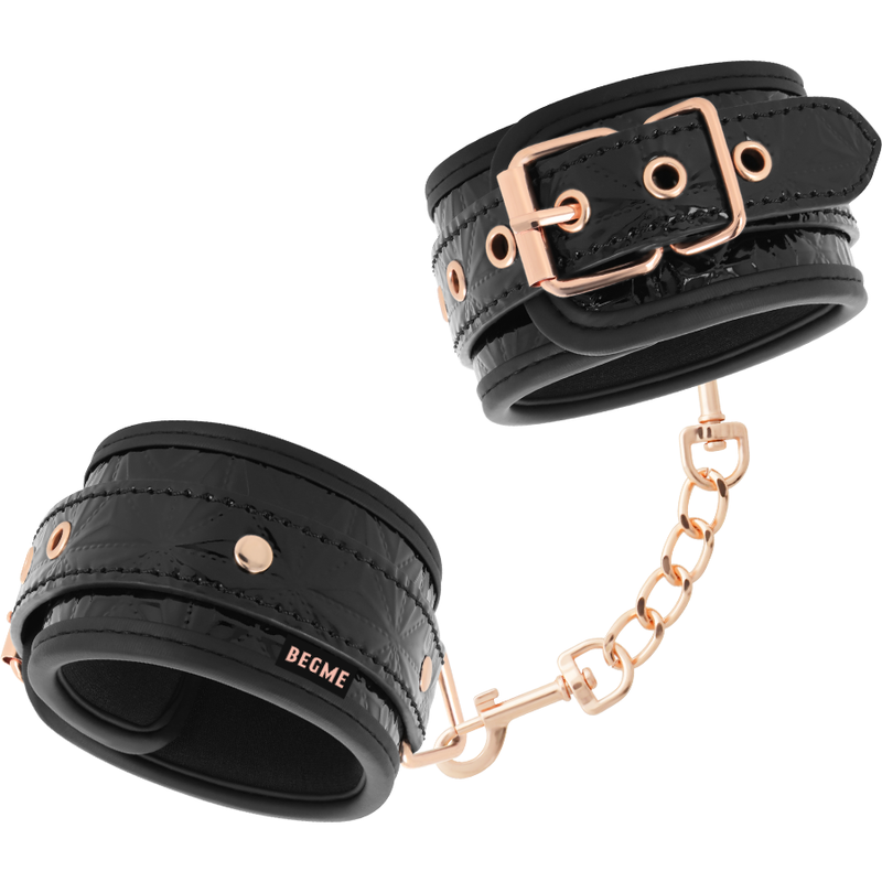 Menottes de bondage premium cuir vegan — BEGME BLACK EDITION