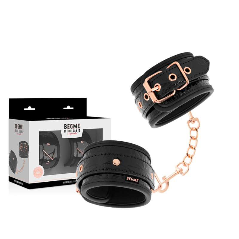 Menottes de bondage premium cuir vegan — BEGME BLACK EDITION