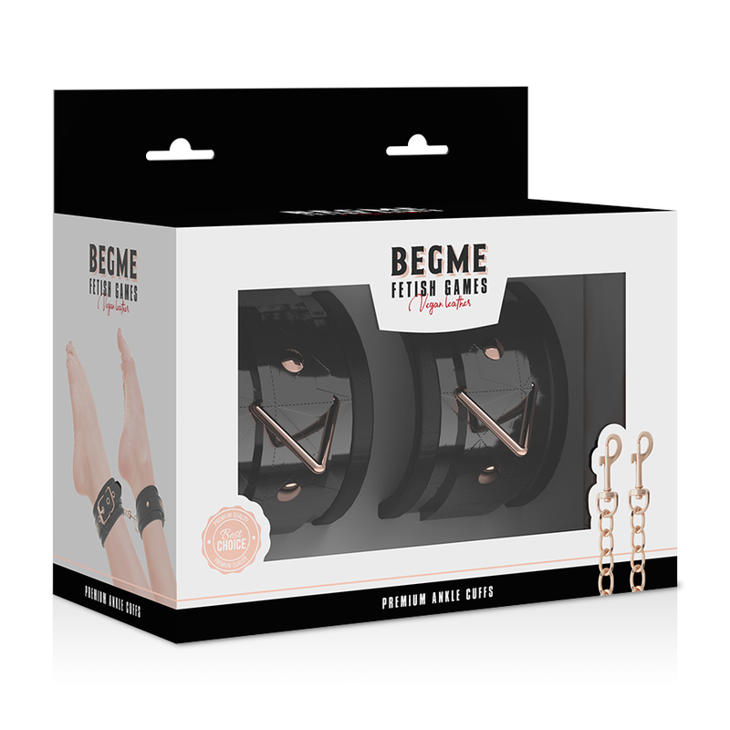 Menottes pour chevilles premium cuir vegan — BEGME BLACK EDITION