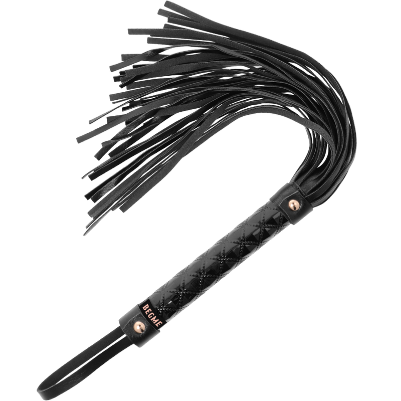 Fouet fétichiste en cuir vegan noir — BEGME BLACK EDITION