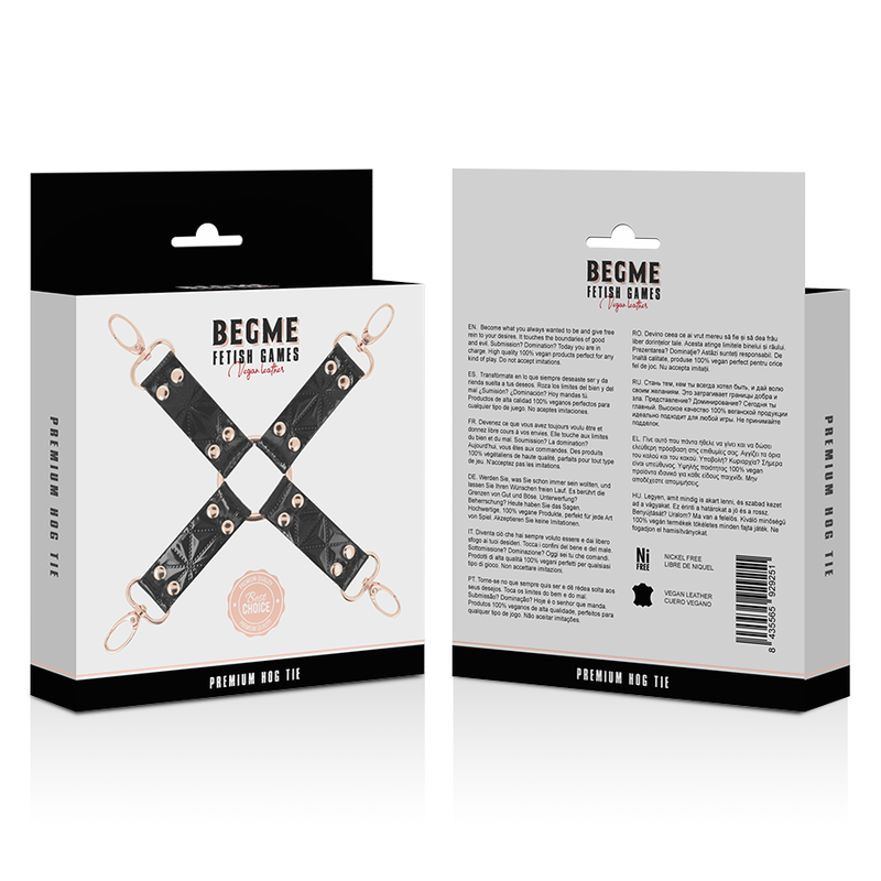 Cravate de soumission en cuir vegan doublé néoprène — BEGME BLACK EDITION