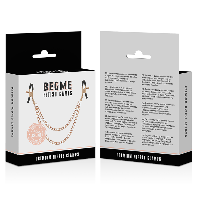 Pinces à tétons premium avec chaîne — BEGME BLACK EDITION