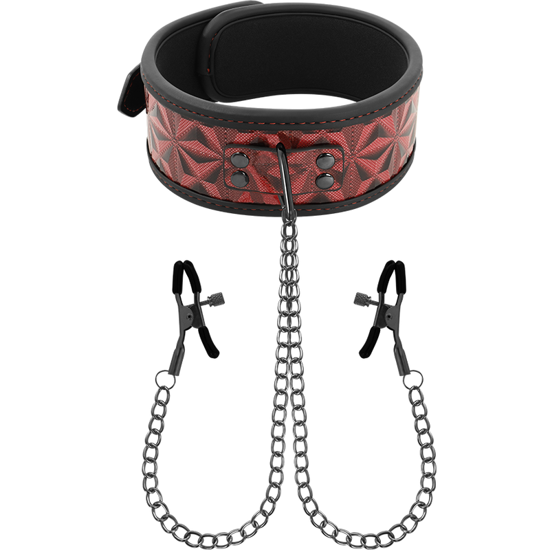 Collier de soumission rouge avec pinces ajustables et doublure néoprène — BEGME RED EDITION