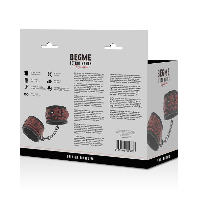 Menottes premium en cuir vegan avec doublure néoprène — BEGME RED EDITION