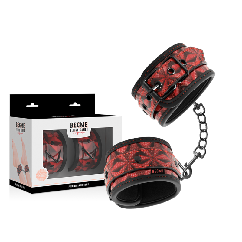 Chevilles de bondage premium doublure néoprène rouge — BEGME RED EDITION