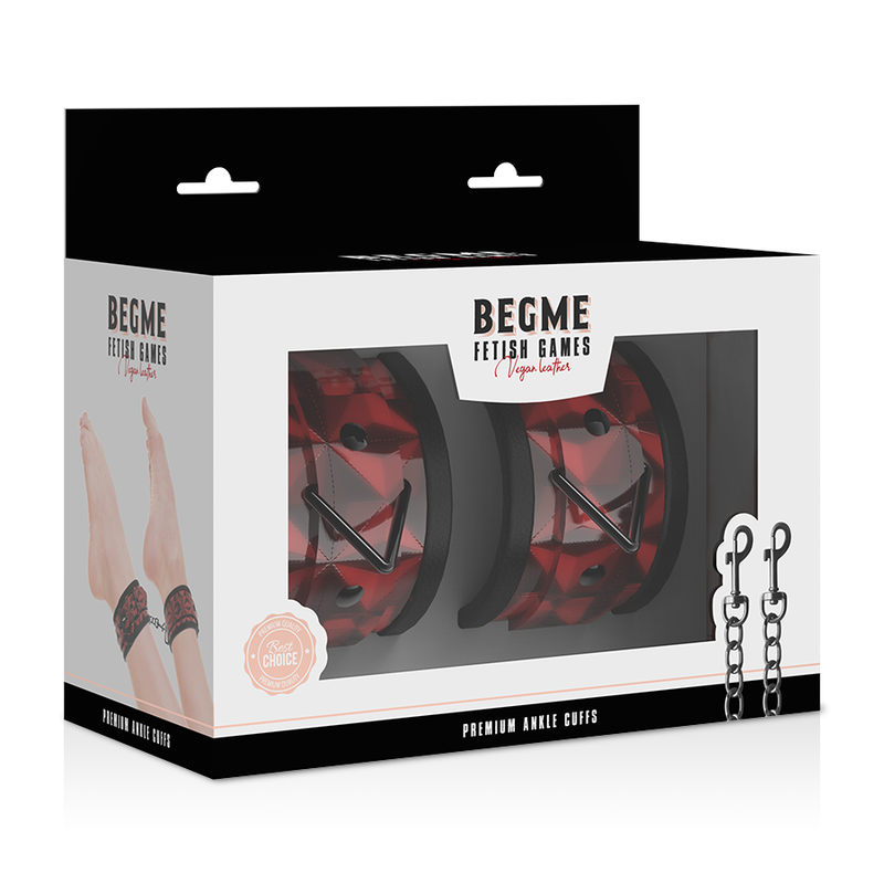 Chevilles de bondage premium doublure néoprène rouge — BEGME RED EDITION