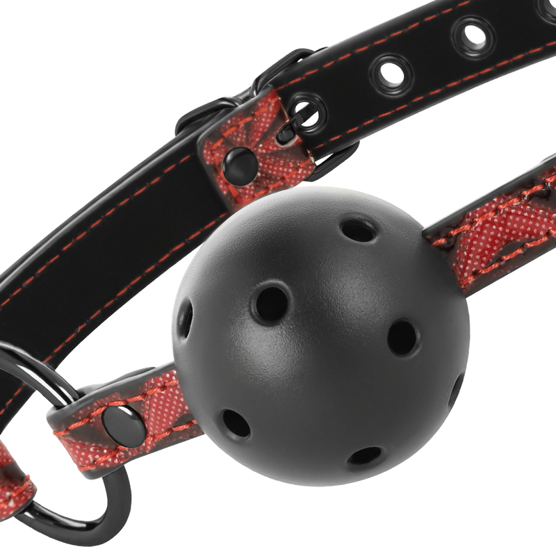 Bâillon boule en cuir végétalien rouge — BEGME RED EDITION