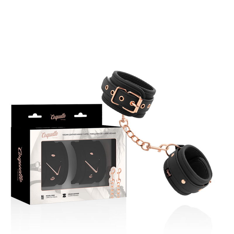 Menottes pour chevilles en cuir vegan avec doublure néoprène — COQUETTE FANTASY