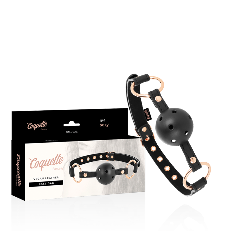 Bâillon à boule respirant en cuir vegan — COQUETTE FANTASY