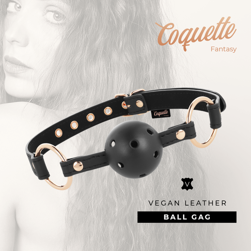 Bâillon à boule respirant en cuir vegan — COQUETTE FANTASY
