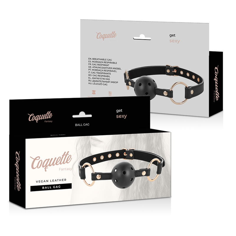 Bâillon à boule respirant en cuir vegan — COQUETTE FANTASY