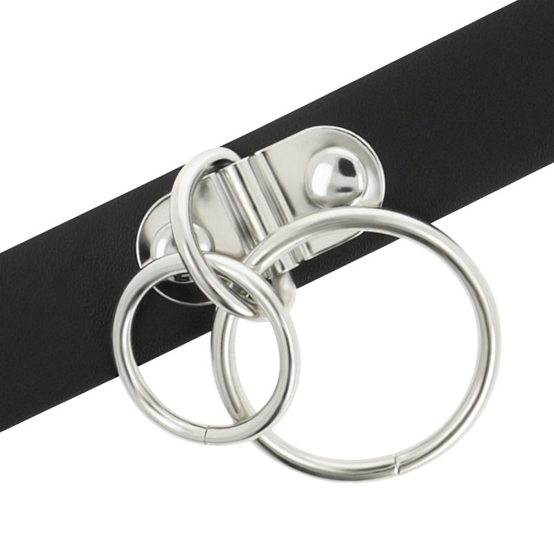 Ras de cou double anneau en cuir végan — COQUETTE ACCESSORIES