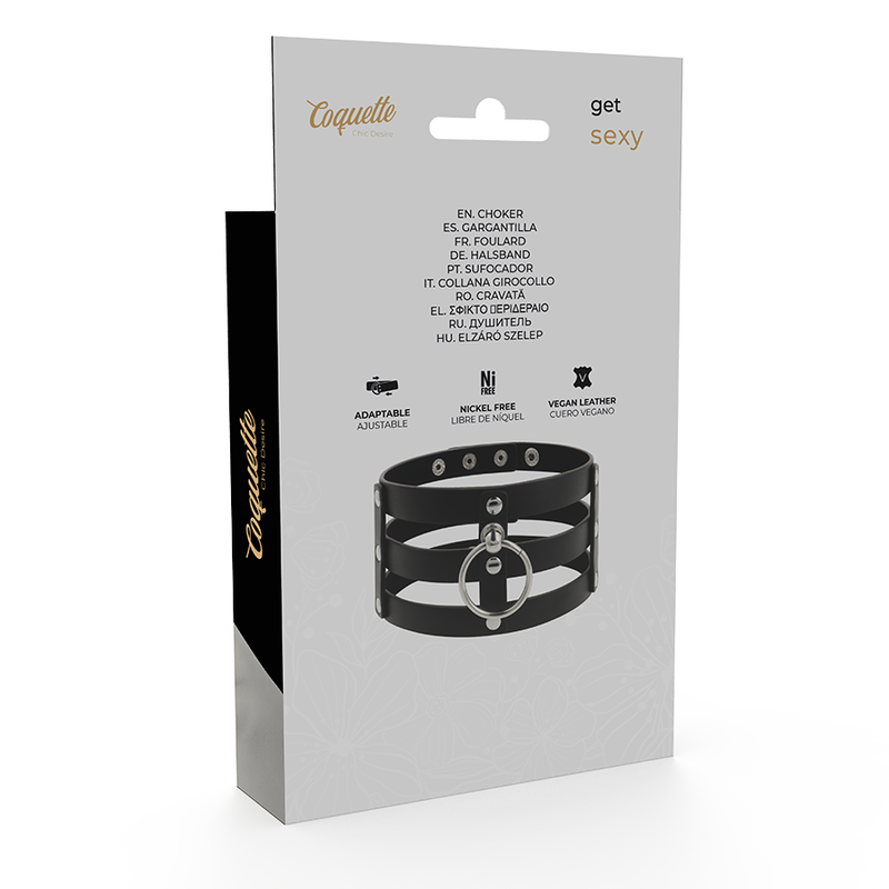 Ras-de-cou fétichiste en cuir vegan réglable — COQUETTE ACCESSORIES