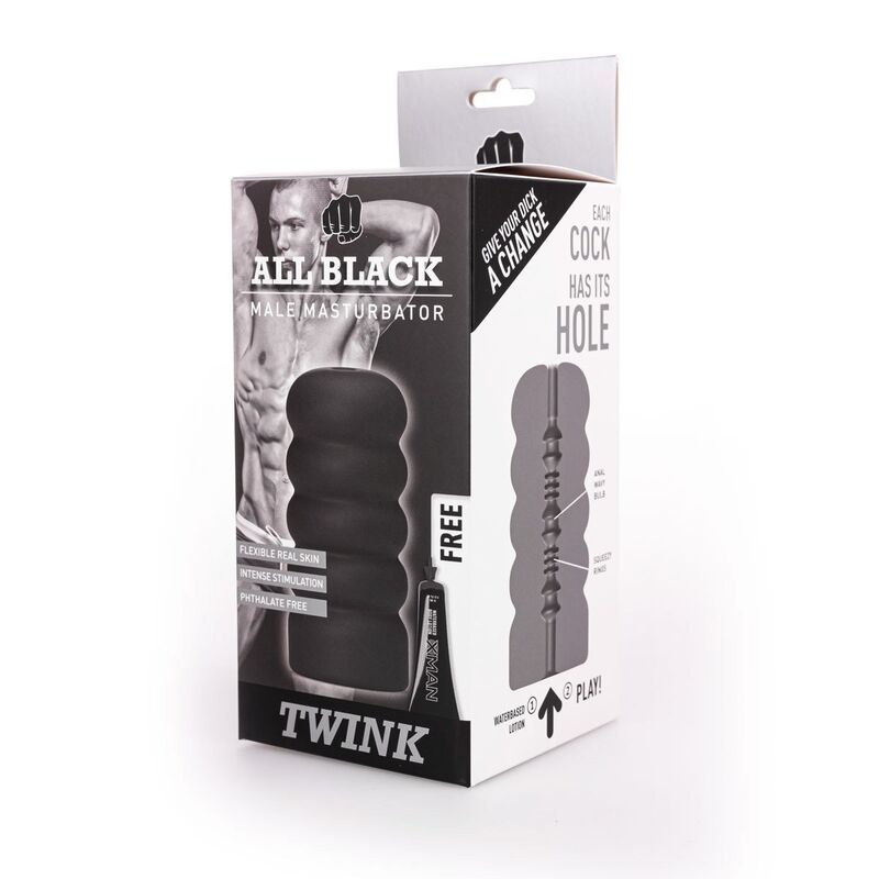 Masturbateur design spiralé Twink — ALL BLACK