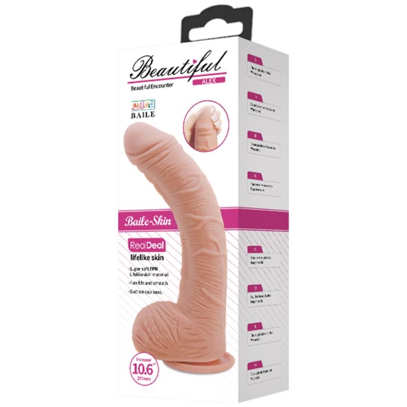 Gode réaliste courbe à ventouse avec point G 27 cm — BAILE DILDOS