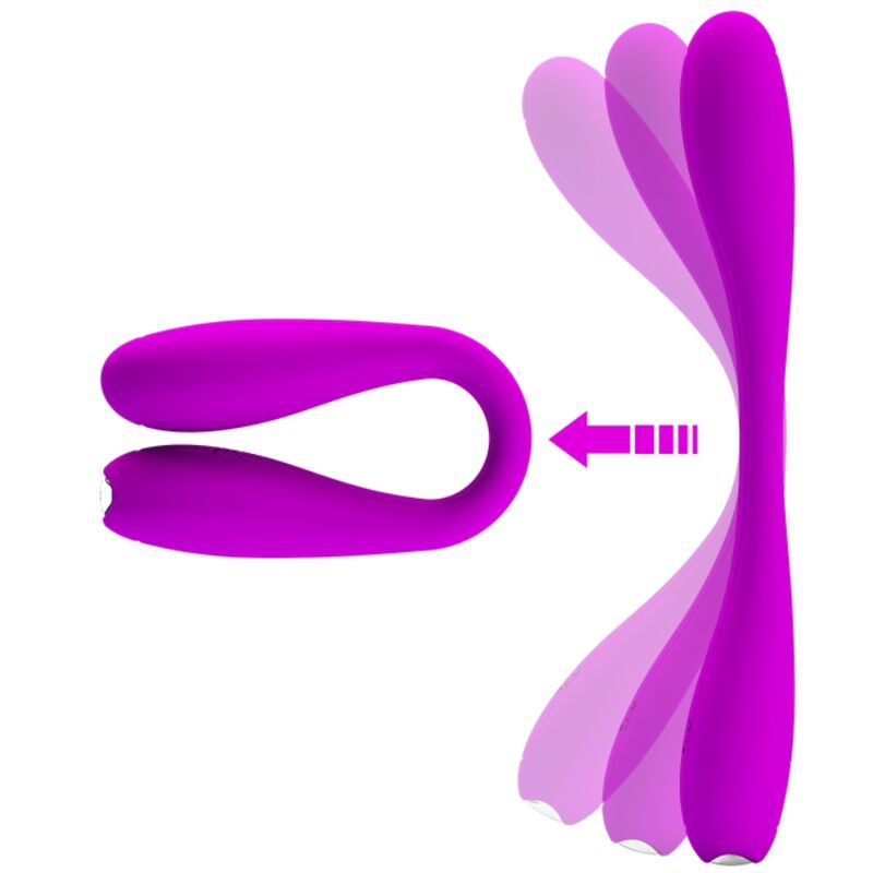 Vibrateur souple en forme de C pour stimulation double — PRETTY LOVE PARTY UP