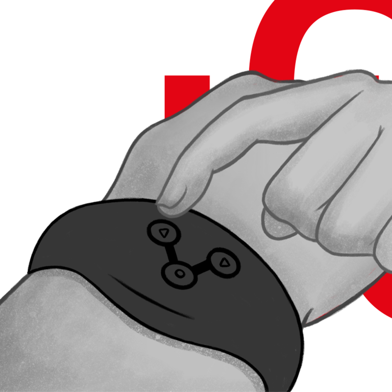Montre connectée sans fil noire — WATCHME