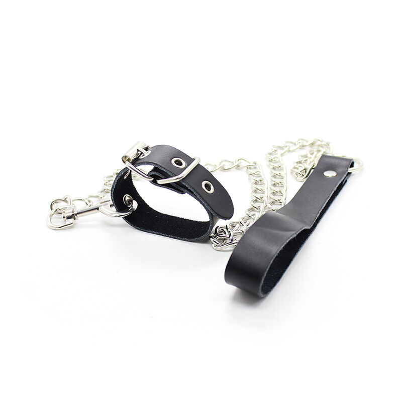 Collaretti per pene e bracciale in pelle con catena — OHMAMA FETISH