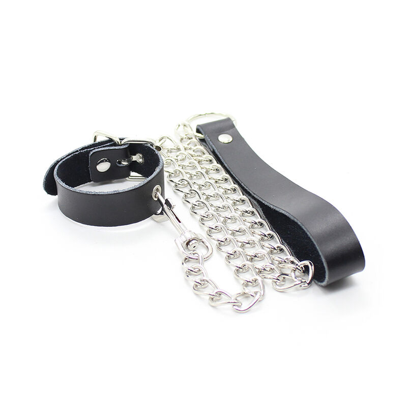 Collaretti per pene e bracciale in pelle con catena — OHMAMA FETISH