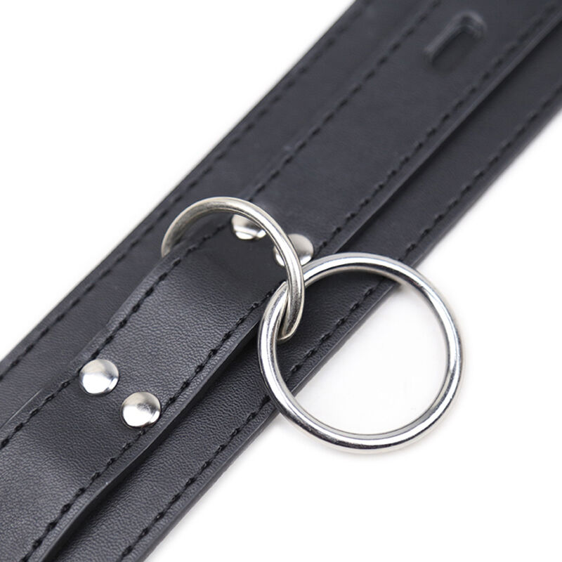 Collier de soumission avec trois anneaux — OHMAMA FETISH