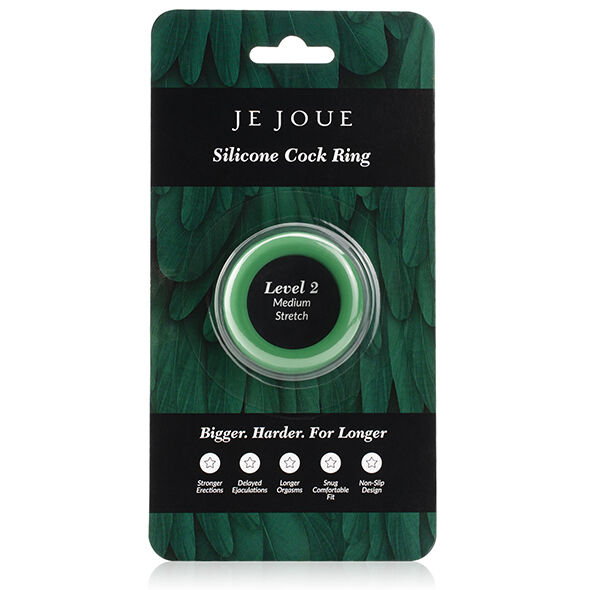 Anneau pénien en silicone vert, taille moyenne — JE JOUE