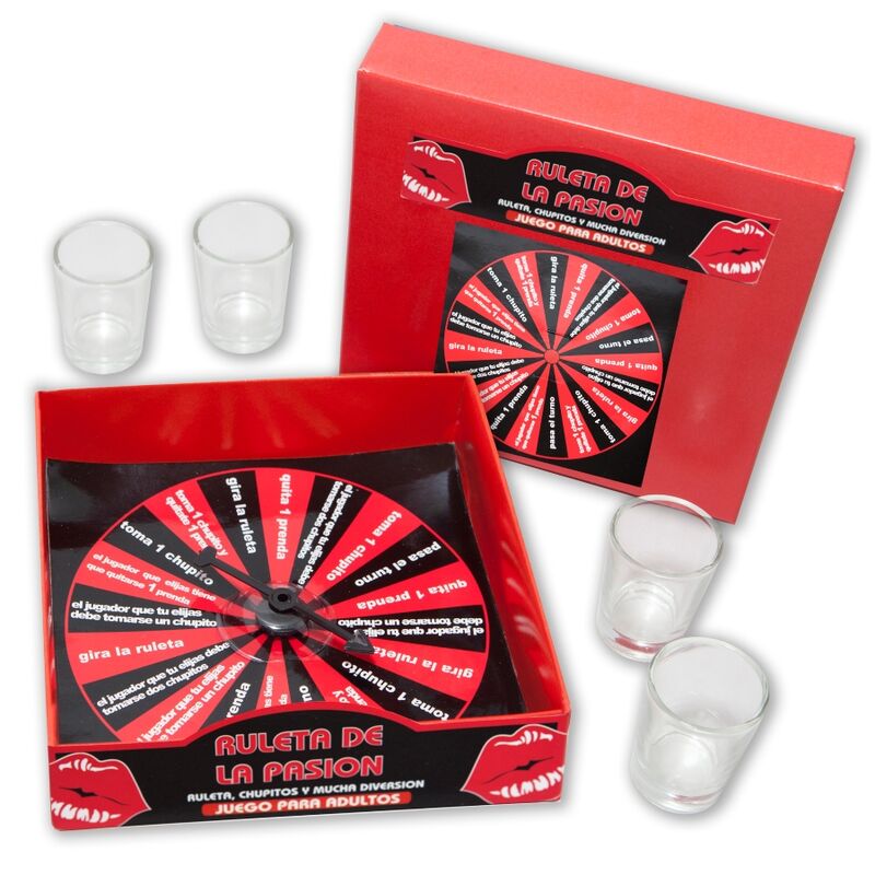 Coffret roulette de la passion avec verres à shot — DIABLO PICANTE