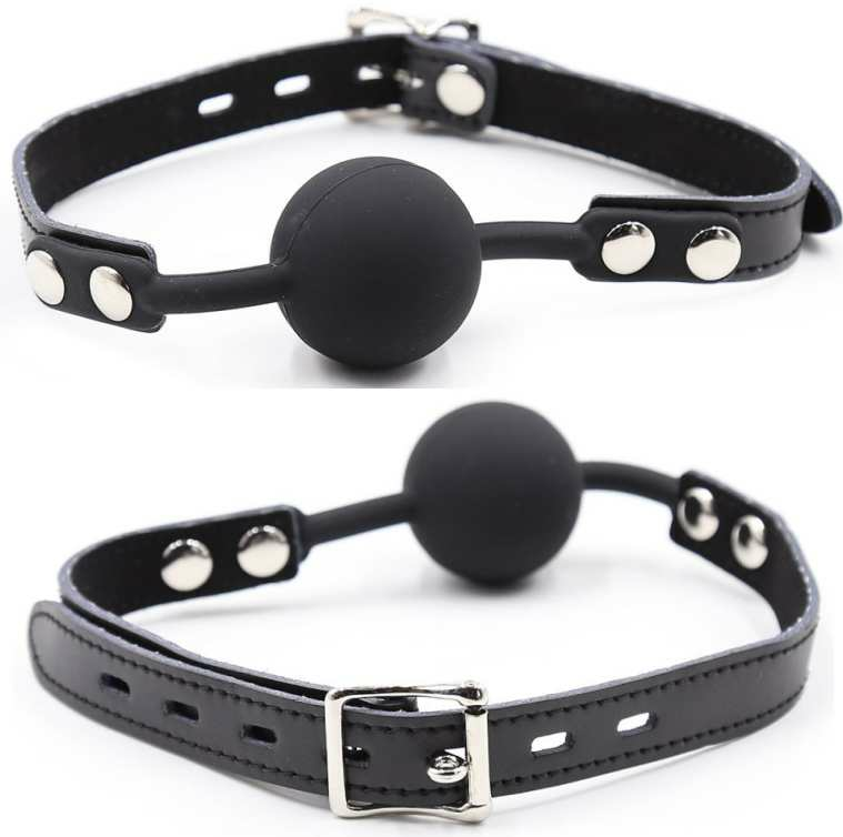 Bâillon boule en silicone avec ceinture en cuir et cadenas — OHMAMA FETISH
