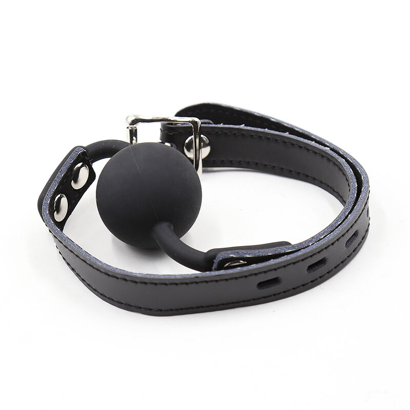 Bâillon boule en silicone avec ceinture en cuir et cadenas — OHMAMA FETISH