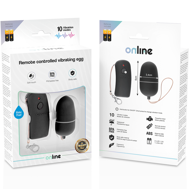 Oeuf vibrant télécommandé noir — ONLINE