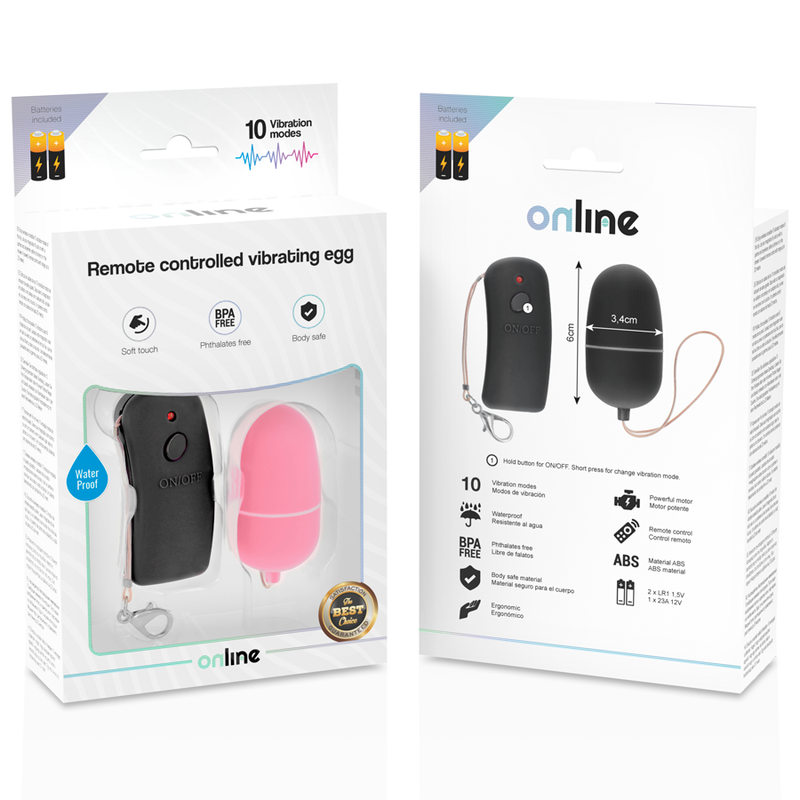 Œuf vibrant télécommandé rose — ONLINE