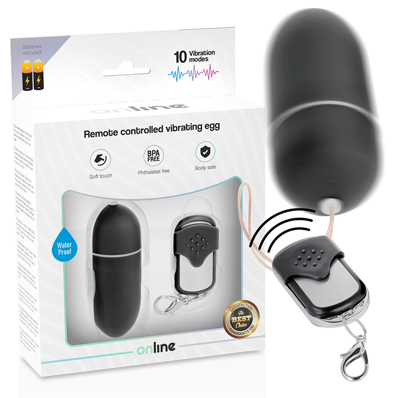 Œuf vibrant télécommandé noir — ONLINE
