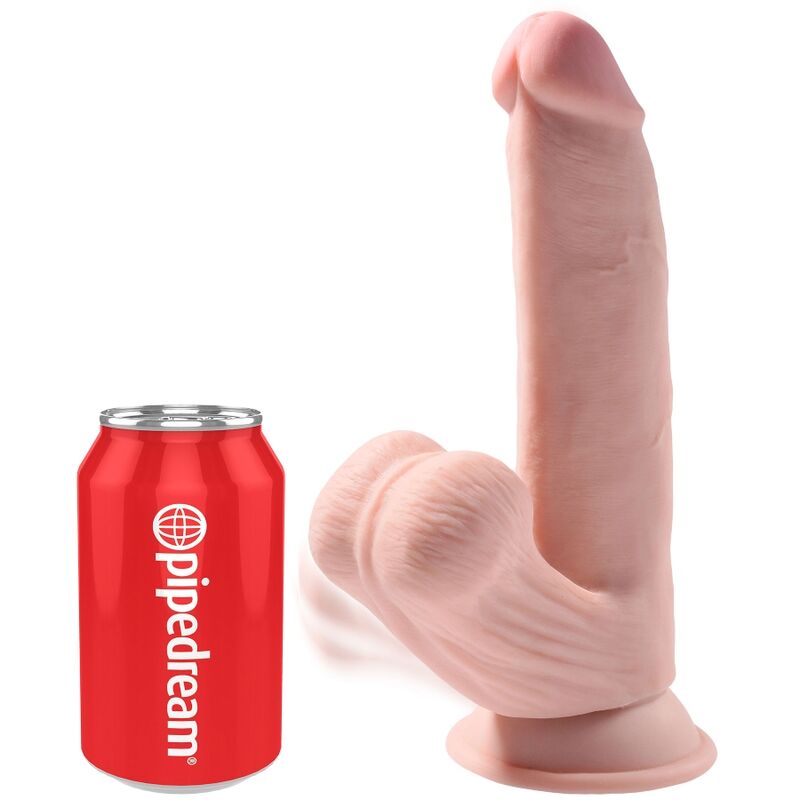 Gode triple densité avec testicules réalistes 24,5 cm — KING COCK PLUS