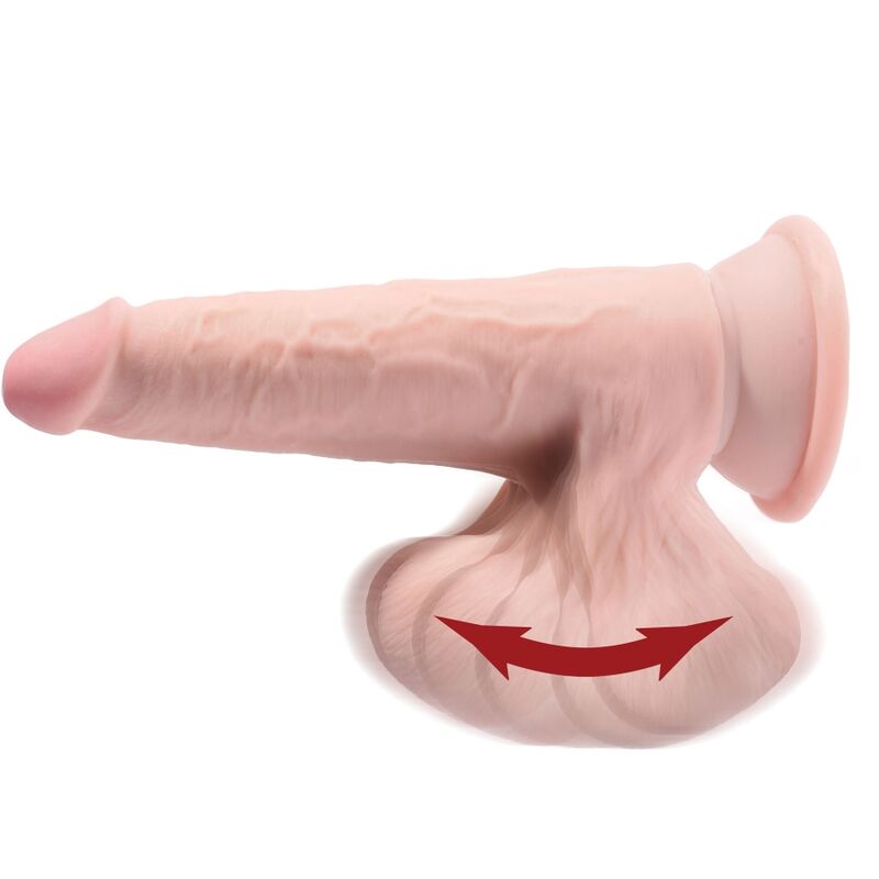 Gode triple densité réaliste avec bourses oscillantes 15,2 cm — KING COCK PLUS
